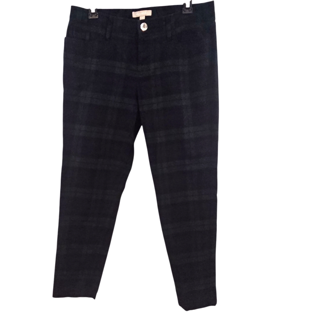 Banana Republic Size 8 Blue Green Plaid Pants